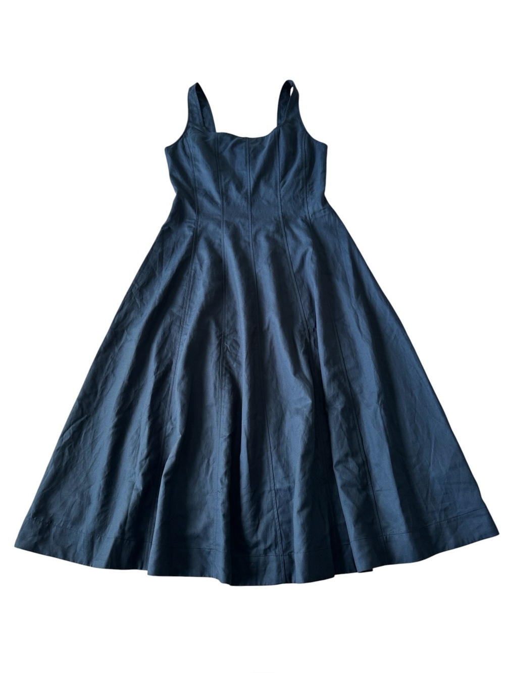 Madewell The Rylee Midi Dress Size 12 Square Neckline In Classic Navy